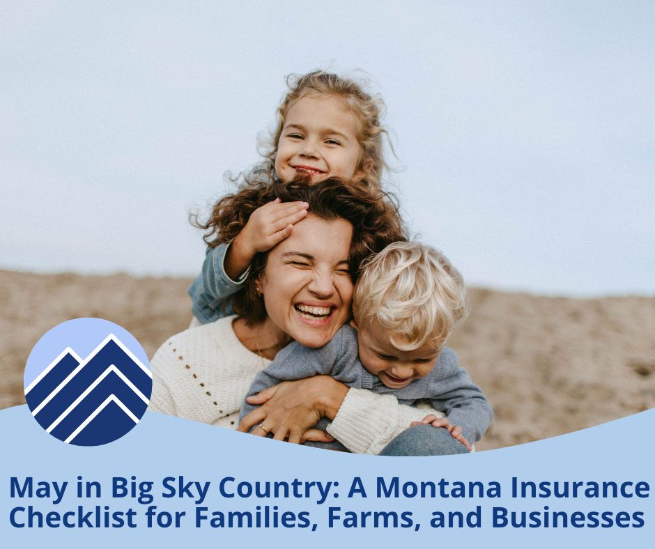 A joyful woman hugging two children outdoors, smiling under a bright sky.